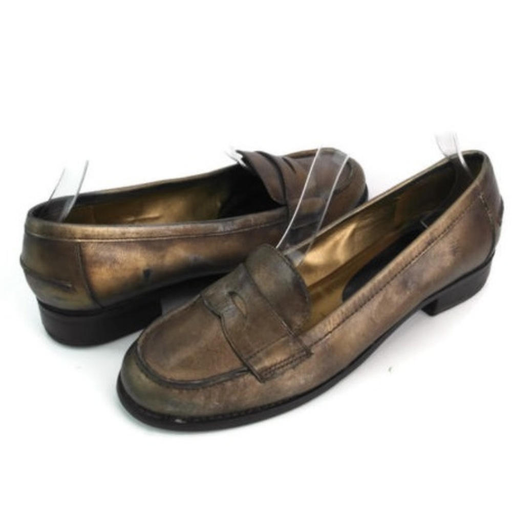 Paolo Corelli Women's Bronze Penny Loafers Size 6